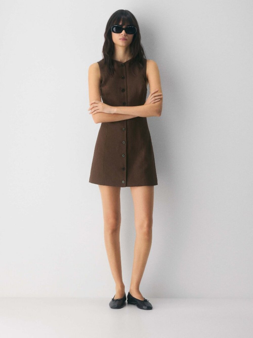 Wilfred Regal Dress Rich Mocha Brown Size 2